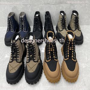 Bota de diseñador para hombre Bota Martin Tacones altos Botines Botas de cuero para mujer Estampado vintage Jacquard Textil Bota de plataforma clásica Suela de moda Zapato 35-47