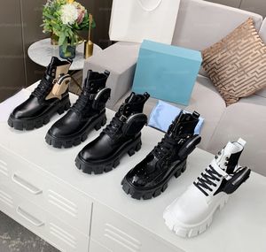 Designer Boot Femmes Monolith Cuir Re-Nylon Bottes Pochette Luxe Top Qualité Hiver Neige Bottines Moto Bottines Chaussures