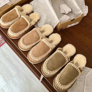 Designer Boot Femmes Slipper Fur Slipper Lamb Woolen Chaussures de pantoufle