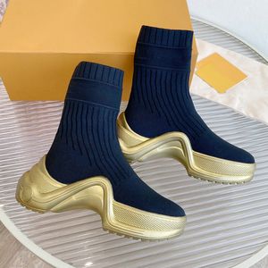 Designer Boot Womens Sock Boots Speed ​​Shoes Black Breaties Ankle Runner Boot Slip-on Trainer Chunky Bottom Rubber Sole