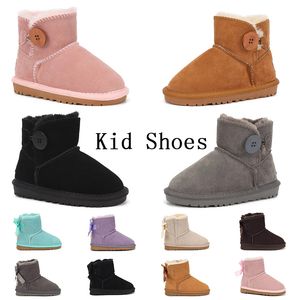 Diseñador Botas Australia Zapatos para niños Uggskid Mini Boot Platform para niños Biños Biños Enfant Infant Jóvenes Bozo de tobillo Mini Niños Black Children Boot de nieve de invierno