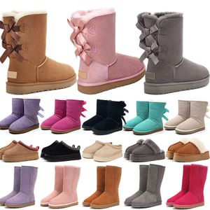 Botas de diseñador Australia Zapatillas Tasman Tazz Plataforma para mujer Botines de invierno Chica Bota de nieve clásica Tobillo Arco corto Mini Piel Negro Castaño Zapatos Bowtie Bota Uggss