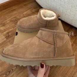 Designer Laarzen Australië Ultra Mini Boot Dames Tazz Tasman Slippers Klassieke instapper Suede Slides Winter Wol Warme laarsjes Bont Schapenhuid Schoenen Enkellaarsjes