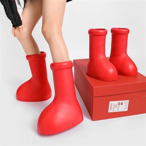 bottes de créateurs bottines rouges bottes en caoutchouc eva Astro Boy bottes en bois anime créatif hommes femmes bottes de pluie enfants rouges chaussures en bois dessin animé bottes de pluie mignonnes bottes de guerre