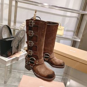 designer laarzen bottes hoge metalen gesp vierkante kop cavalerie laarzen ashigo dezelfde stijl westerse cowboy laars voor vrouwen martin laarzen mid hak mode korte laarzen