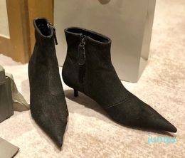 Дизайнерские ботинки Ботинки Челси Осень-Зима Женские Ботильоны без шнуровки с круглым носком