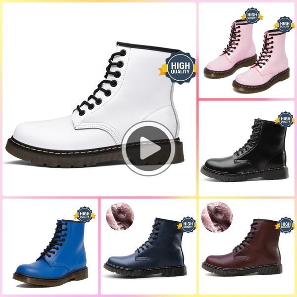 Botas de diseñador Doc Martenser para mujer Dr Martinser Zapatos para hombre Invierno Mantenga botines para la nieve Top Cuero Oxford Parte inferior Tobillo Medio zapatos Martenser Botines deportivos