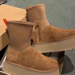 Designer Laarzen Voor Dames Australië Snowboot Tazz Tasman Slippers Mode Ultra Platform Laarsjes Winter Suede Wol Dames Warm Bont Enkellaarsjes NO476