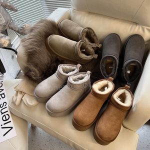 Designer ugh laarzen voor dames Australië Snowboot Dames Tasman Tazz Slippers Platform laarsjes Winter Suède Wollen Schoenen Dames Warm Australisch Bont Enkellaars