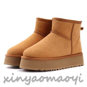 Designer laarzen voor dames Australië Snowboot Dames Tasman Slippers Ultra Mini Platform laarsjes Winter Suède Wollen Schoenen Dames Warm Bont Enkellaarsjes