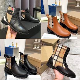 Designer Bottes Italie Marque De Luxe Femmes Chaussures En Cuir De Veau Cheville Botte Mme Maison Bottes À Rayures EU35-42 Avec Boîte