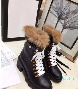 Botas de diseño Martin madera cowboy nieve botas de cuero negro mujer