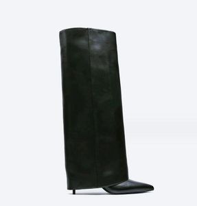 Designer Laarzen Nieuwe puntige slanke hakken hoge hakken oversized rokken lange mouwen knie dameslaarzen en broeken benen Laarzen Dameslaarzen 35-43