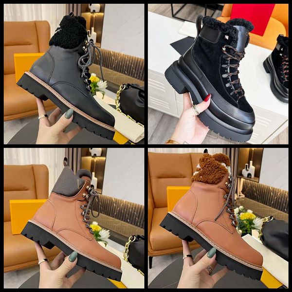 Botas de diseñador Paris Marca de lujo Bota de cuero genuino Martin Botines de tobillo Mujer Bota corta Zapatillas de deporte Zapatillas Sandalias por shoebrand W193 12