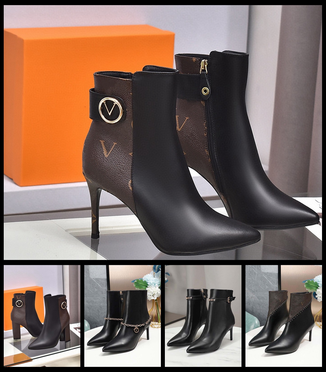 Designer Boots Paris Luksusowa marka But oryginalny skórzany botki kostki kobiety krótkie trampki butowe trenerzy sandały śliskie autorstwa Shoebrand W196 03