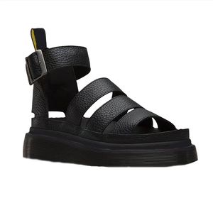 Sandalias de plataforma Diseñador Mujer Sandel Negro Moda Gladiador Sandalia Tobillo Hebilla con cordones Cuero real Verano Snadales