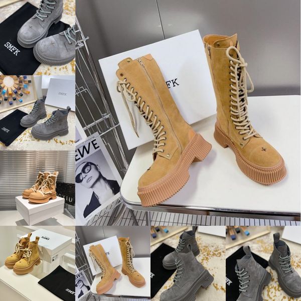 Bottes de designer populaires Femmes tendances Bolles Boot Soles de luxe Femme Femme Talon épais Talon 35-40 Chuny Randonnée Smfk Gai Livraison gratuite