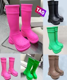 Boots de créateurs Boots Rainotes Genou Paris Moimi-cuisse Rain Rainboot 20 mm Arch Eva Bottises en caoutchouc Fashion Femmes hommes Chaussures imperméables 4483434