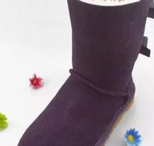 Ontwerper- Laarzen Echt leer Bailey Bowknot Dameskinderen Kinderen Bailey Bow Snow Boots Schoenen Boot