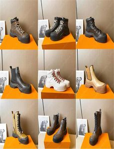 Designer Boots Ruby Flat Boots Women Ranger Booties cowhide lederen enkelschoenplatform Chelsea schoenen licht rubber buitenzool bootie6789996
