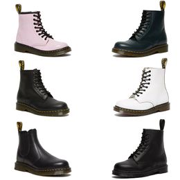 Designer Boots stivaletto Doc Martens Dr Martins Designer Uomo Donna Marten lati scanalati Stivaletti da neve invernali in pelle alta Scarpe alla caviglia con fondo Oxford nero bianco