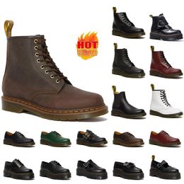 Designer Laarzen korte laarzen Doc Martens Designer Heren Dames Dr Marten Martins Hoge Leren Winter Sneeuwlaarzen Oxford Bottom Enkelschoenen zwart witte Laarzen Australië