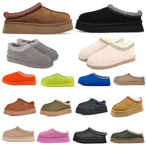 Designer laarzen slippers wol tazzs dames laarzen kastanje bont zwarte schapenvacht muilezels australië sneeuw vrouw mannen ultra mini -platform suede winter enkel laarsjes