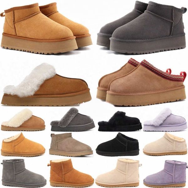 Botas de diseñador Botas Tasman Ug Chesut Diseñador Piel de oveja Botines Tazz para mujeres Niños Australia Ultra Mini Plataforma Ity Slide Bota de nieve Invierno