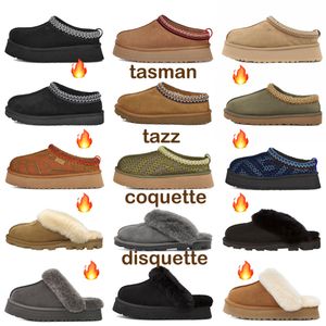 Designerlaarzen Tasman Slippers Bont Slides Klassiek Australië Winter Ultra Mini Platform Snowboot voor dames Mosterdzaad Chesut Tazz