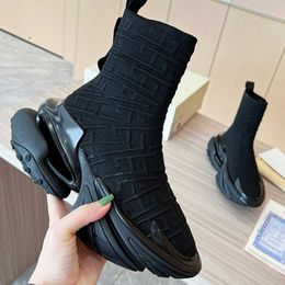 Designerlaarzen Eenhoorn hoge sneakers van technisch mesh en kalfsleer Heren Designer Bullet Head sportschoenen B Nails Dikke platformzolen Casual damesschoenen 35-4