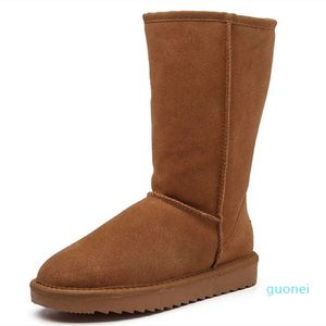 Botas de diseñador Winter Snow Tall Zapatos de algodón antideslizantes de fondo plano y cálido de felpa engrosada para mujer