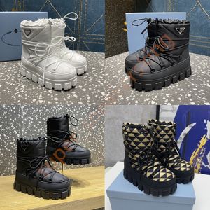 Bottes de styliste pour femmes, bottes de neige en peluche, demi-bottes à lacets, chaussures de Style classique, bottes de neige d'hiver et d'automne, taille 35-41