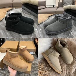 Designer laarzen Dames Leren laarzen Braid Comfy Australia Booties Suède Schapenvacht korte mini strik kaki zwart wit roze marine outdoor sneakers maat35-40