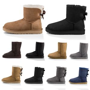 Botas de diseñador Botas de nieve para mujer Australia Triple Negro Castaño Marrón Gris Tobillo clásico Botines cortos Botines para mujer Zapatos de invierno