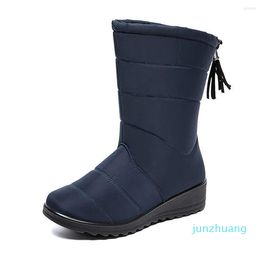 Designer -Bottes Femmes Neige Chaussures De Fourrure Imperméable À L'eau Plate-Forme Zipper Dames En Peluche Plus La Taille Botas Mujer Femmes Hiver