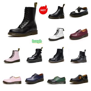 Designer laarzen dames heren d Dr. Martinez laarzen mini enkel tall laarzen witte lage top lederen winter sneeuwschoenen og 1460 gladde oxford sole draagbare warme schoenen