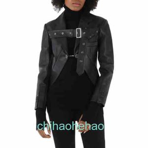 Ontwerper Borbaroy Belt Fashion Buckle Echte lederen dames Black Biker Belt Detail Lederen Morning Jacket Maat 6