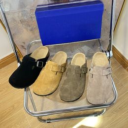 Designer Boston obstruent des sandales pantoufles Arizona Mayari Shearling Mules Cork Fashion Fashion Suede d'été Slide de plage préférée Chaussures décontractées pour hommes