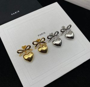 Pendientes de plateado de la corbata de lazo del diseñador para la moda de los aretes de oro para mujeres Pendientes de lujo Joyas Mujeres aro para hombre Earring 2208082d1307906