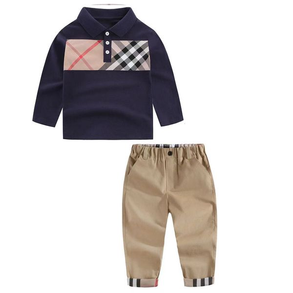 Ensemble de vêtements de styliste pour garçons, ensemble de vêtements à la mode pour enfants, 2 pièces, chemises et pantalons, en coton, vêtements pour tout-petits garçons