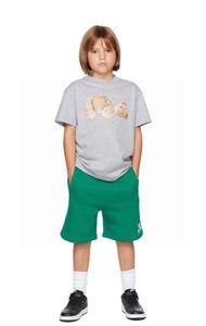 Designer Garçons Filles Lettre d'ours de dessin animé imprimé T-shirt Mode enfants col rond manches courtes T-shirts occasionnels INS enfants chauds coton tops shorts vêtements S1144