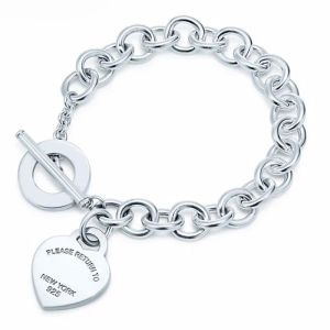 Bracelet de créateur en argent Sterling 100% 925, classique, clé en forme de cœur, cadeau de mariage exquis pour femmes, bijoux cadeau