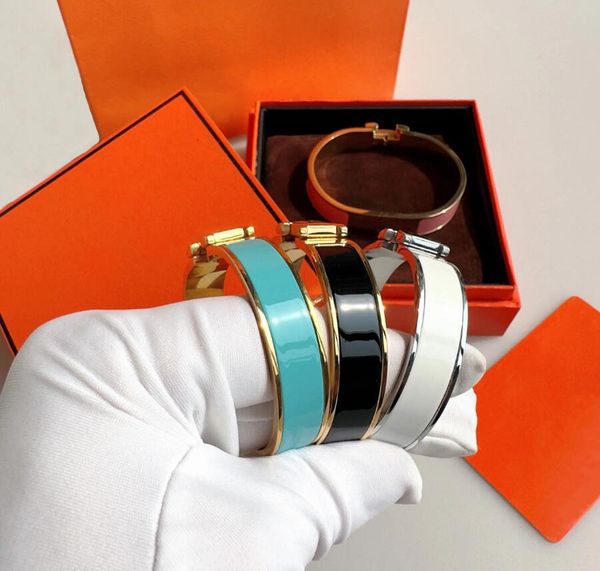 Bracelet de créateur Bracelet en or 18 carats Bracelet pour hommes pour femmes Bracelet de manchette Bracelet de Saint-Valentin 12 mm de large avec sac cadeau 20 couleurs