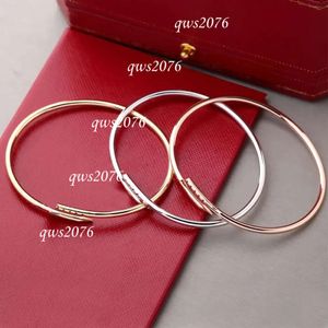 Designer armband 3 mm nieuwe dunnere nagel mode unisex paar gouden titanium stalen armband sieraden Valentijnsdag geschenk
