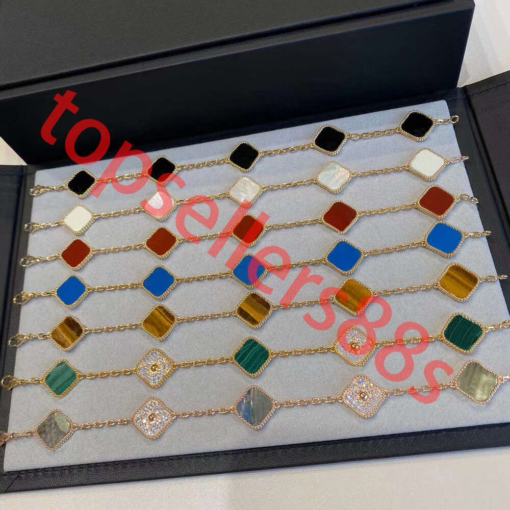 Designer -Armband 4four Blattklee Charm Armbänder für Männer Frauen Gold plattiert Schmuck Diamant Armreifen Halskette Kette Elegante Modefestival Geschenke Hochqualität