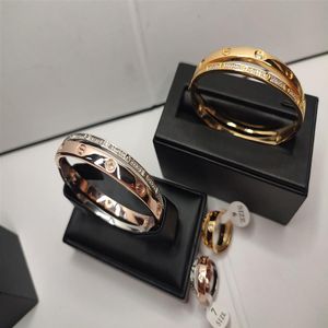 designer armband twee kleuren overlappen designer sieraden femme zilveren set diamant eenvoudige liefde horloges dames heren paar bracelet348d