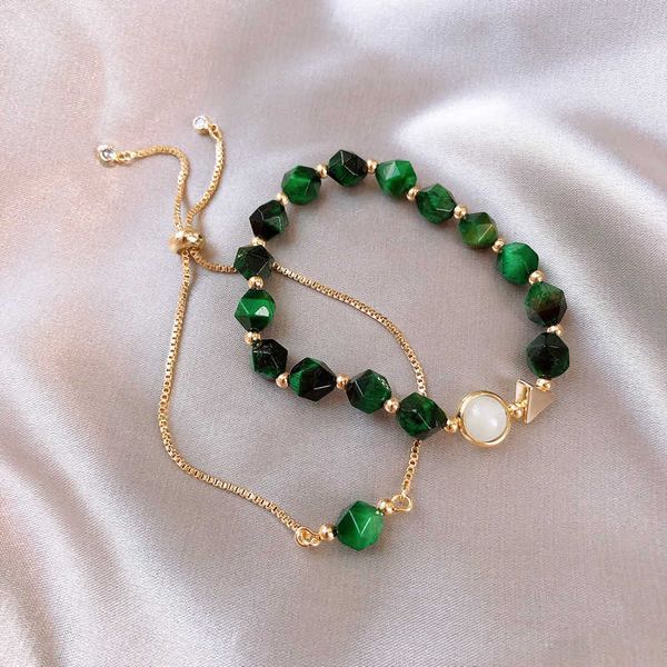 Bracelet de créateur marque toute nouvelle explosions dames léger luxe vert coréen version de personnalité simple bracelet 2 pièces bijoux ajusté polyvable