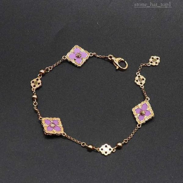 Bracelet de créateur bracelet buccellati bijoux de mode de luxe avancé à quatre feuilles herbe trois fleurs 18 k agate perle fritillaria bracelet pour les femmes 5492