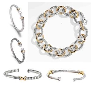 Designer armband kabel armbanden luxe sieraden voor dames mannen zilveren gold parelhoofd x gevormde diamanten armband mode sieraden feest gajj