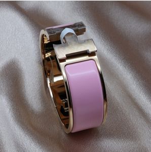 Bracelet de créateur bracelet classique pour hommes et femmes bracelet couple 18 carats en or rose doré et argent bracelet multi-couleurs de 12 mm de large.Taille 17.19 Bijoux de luxe